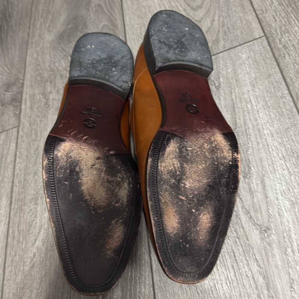 Broletto Brown Leather Mens Double Monk Strap Dress Shoe - Picture 5 of 6